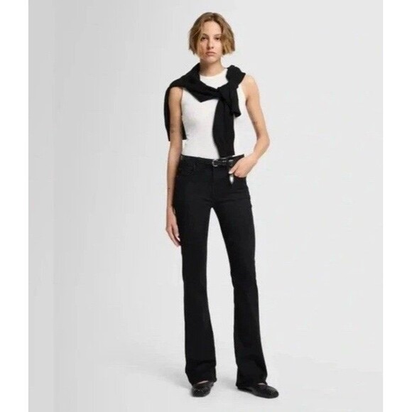 7 for all Mankind Kimmie Bootcut Black jeans Stretch Size 25 NWT - Picture 1 of 11
